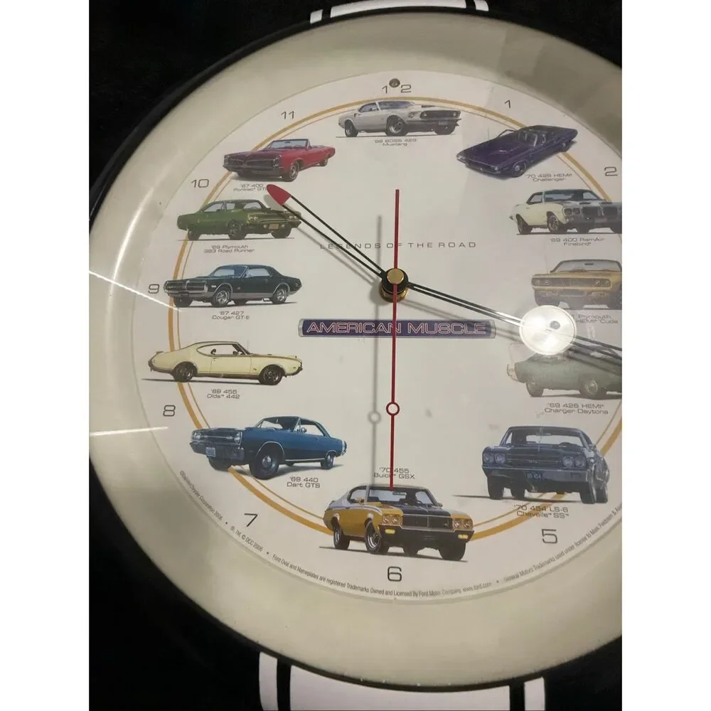 Vintage 2006 American Muscle Legends Of The Road Wall Clock Graphic Man Cave Car